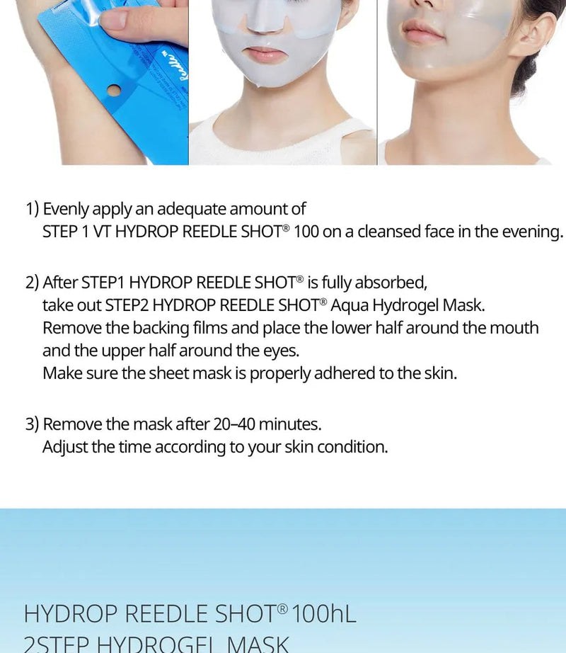 VT COSMETICS HYDROP REEDLE SHOT 100hL 2 STEP MASK VT COSMETICS