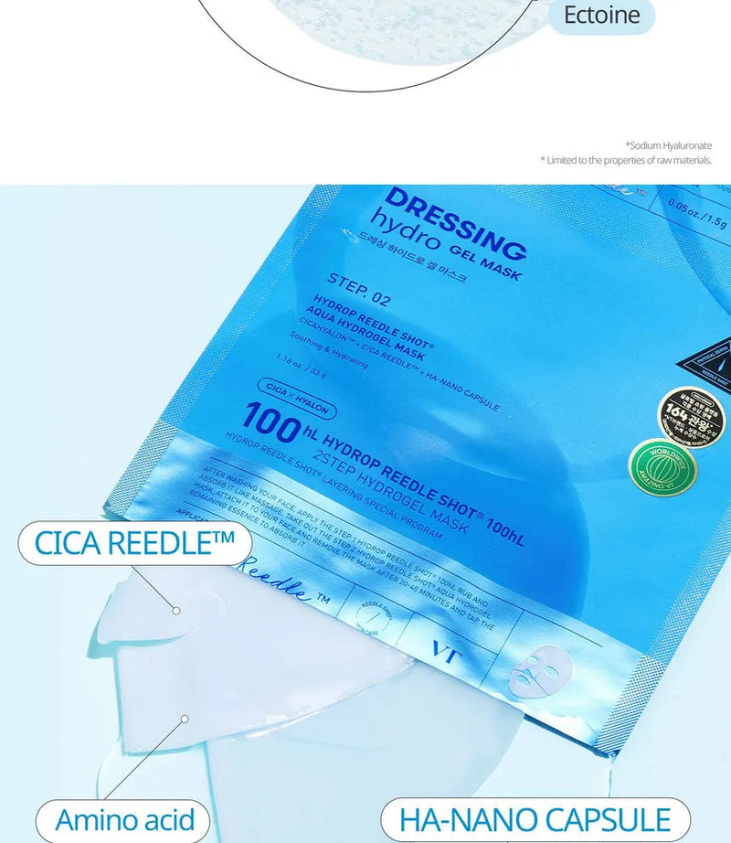 VT COSMETICS HYDROP REEDLE SHOT 100hL 2 STEP MASK VT COSMETICS