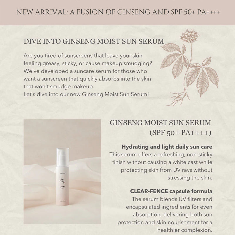Beauty of Joseon Ginseng Moist Sun Serum SPF 50+ PA++++ Beauty of Joseon