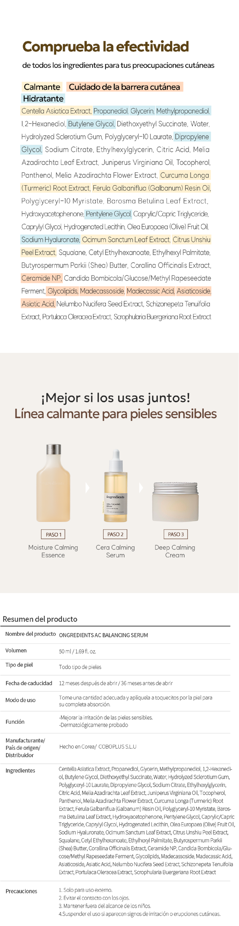 ongredients Cera Calming Serum ongredients