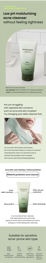 heimish Matcha Biome Amino Acne Cleansing Foam - STORE K BEAUTY