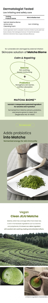 heimish Matcha Biome Amino Acne Cleansing Foam - STORE K BEAUTY