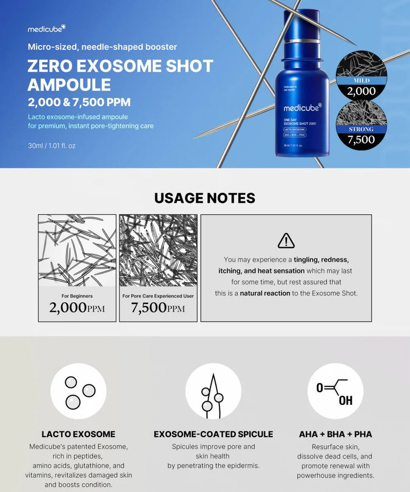medicube One Day Exosome Shot Pore Ampoule 2000 medicube
