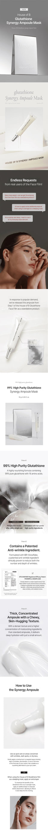 House of B Glutathione Synergy Ampoule Mask (1 unidad) House of B