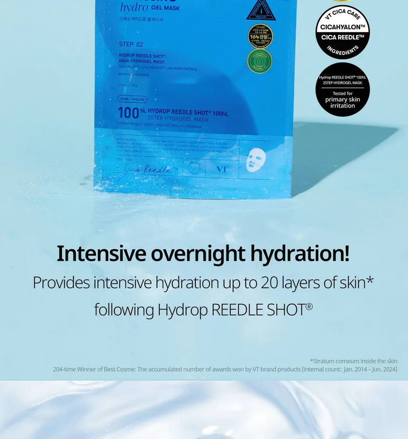 VT COSMETICS HYDROP REEDLE SHOT 100hL 2 STEP MASK VT COSMETICS
